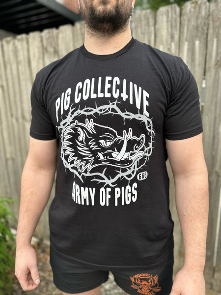 Army of Pigs Boar's Head Black Tee